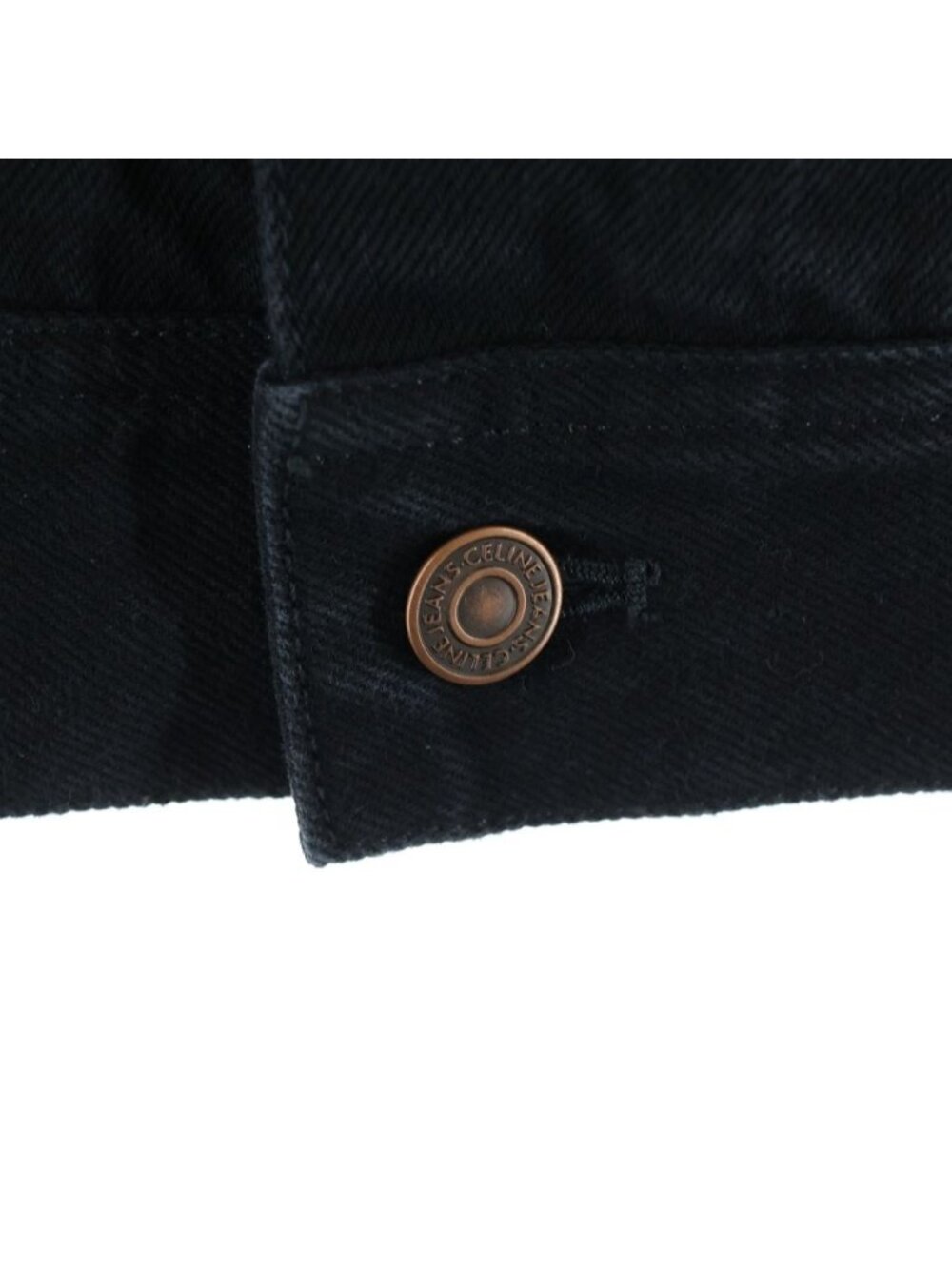 Celine Studded Decoration Cutoff Denim Vest Black - Picture 6 of 8